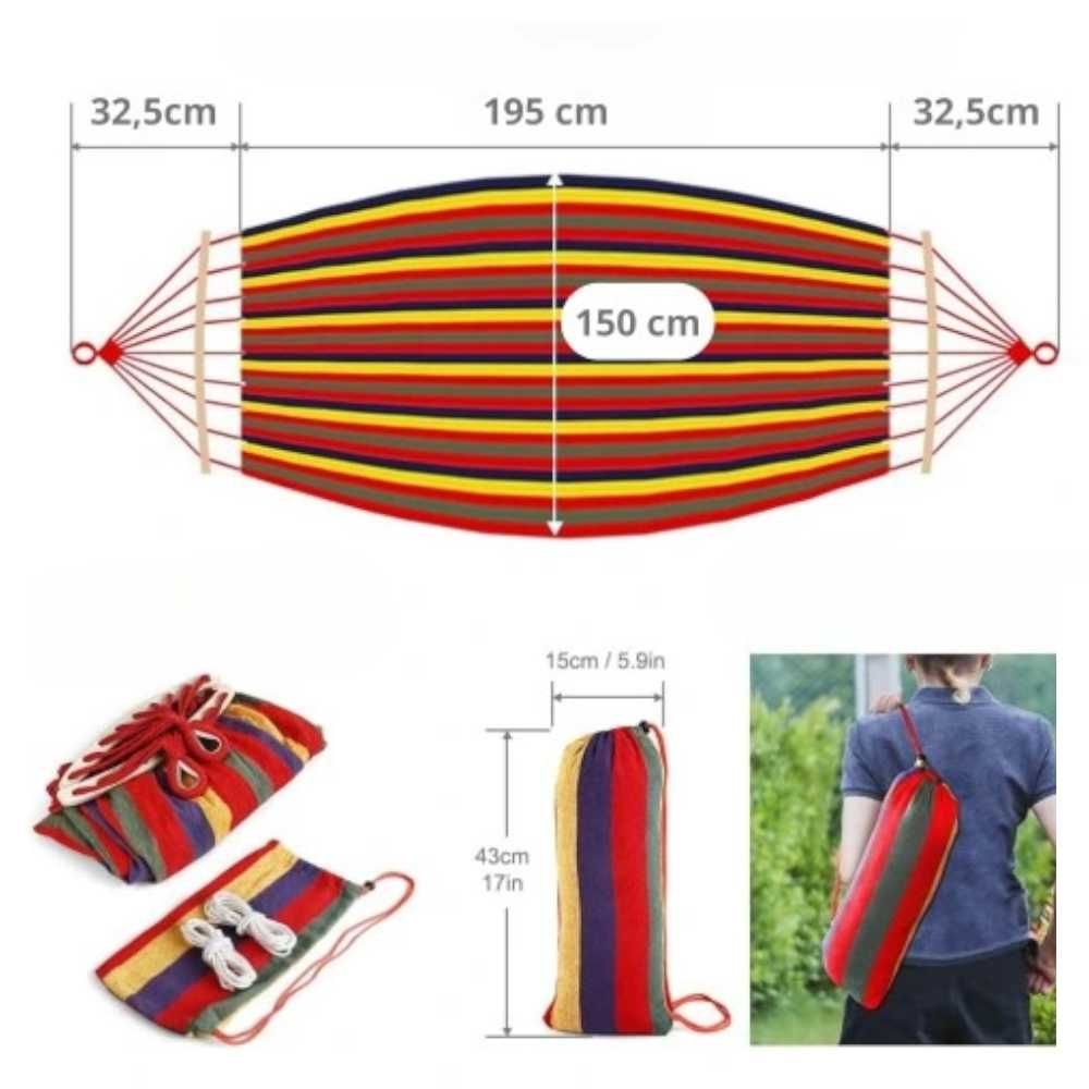 KOMFORTOWY Hamak Dwuosobowy + Stelaż Stalowy DUŻY Ogrodowy Wysyłka24h