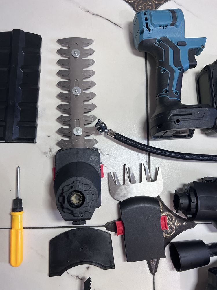 Набір makita grand 21 в 1 шуруповерт + компресор + болгарка + пила USB