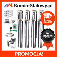 KOMIN Systemowy Stalowy Izolowany Zewnętrzny Fi 160/220 8m gr. 0,8 mm