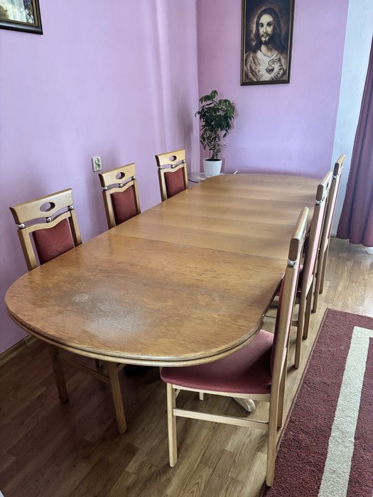 Stół rozkładany + 6 krzeseł