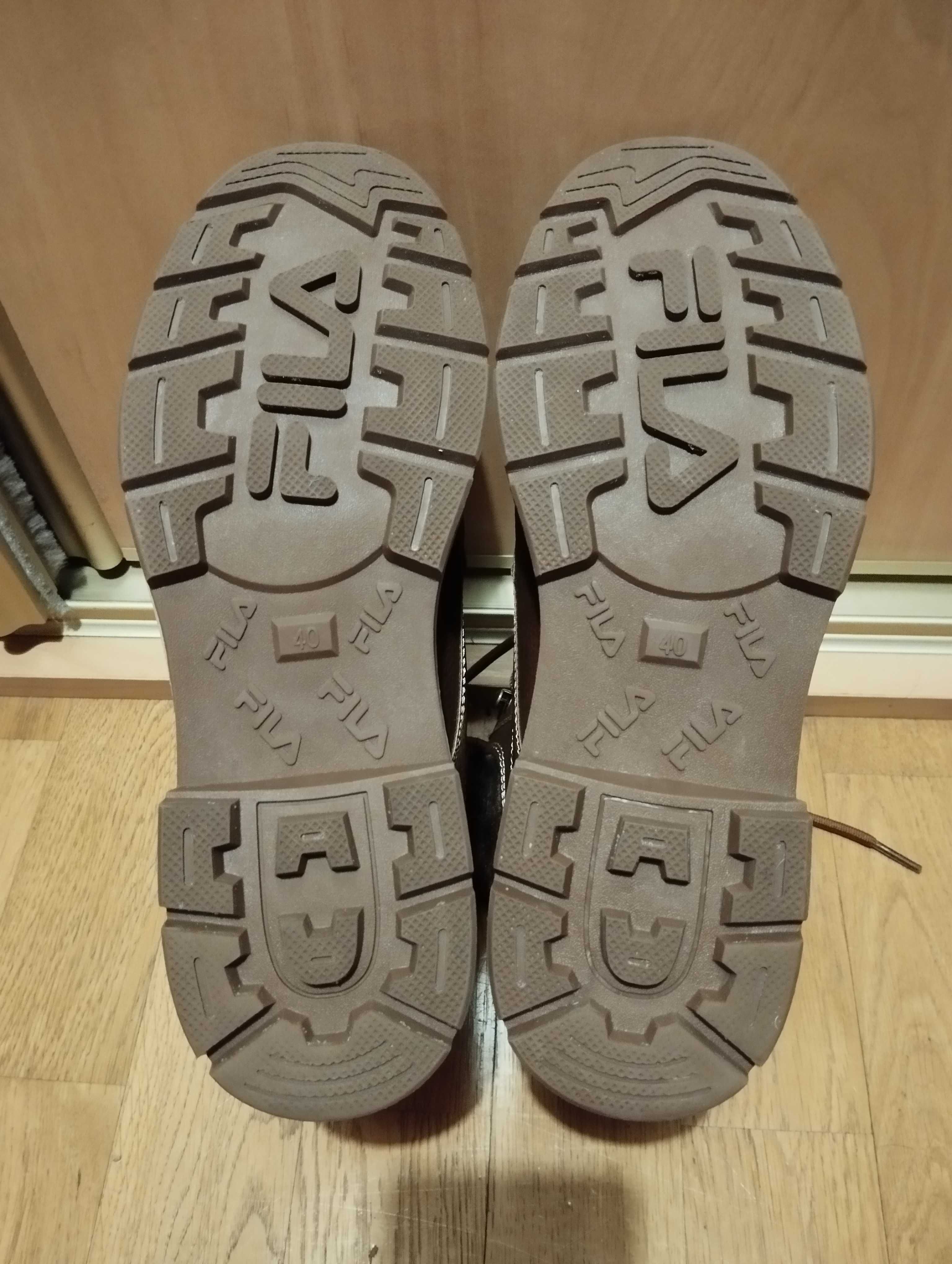 Brązowe buty zimowe/trapery/workery FILA z futerkiem rozmiar 40 - NOWE