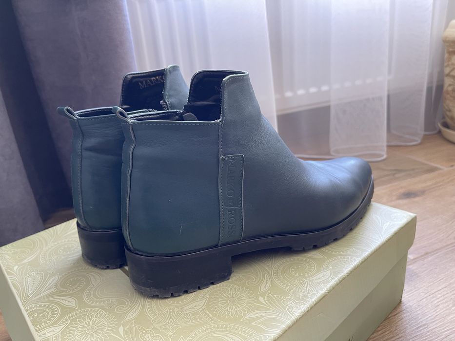 Черевики жіночі зелені шкіряні