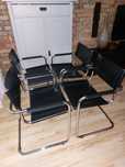 fotel / krzesło BAUHAUS design Mart Stam Marcel Breuer  skóra chrom
