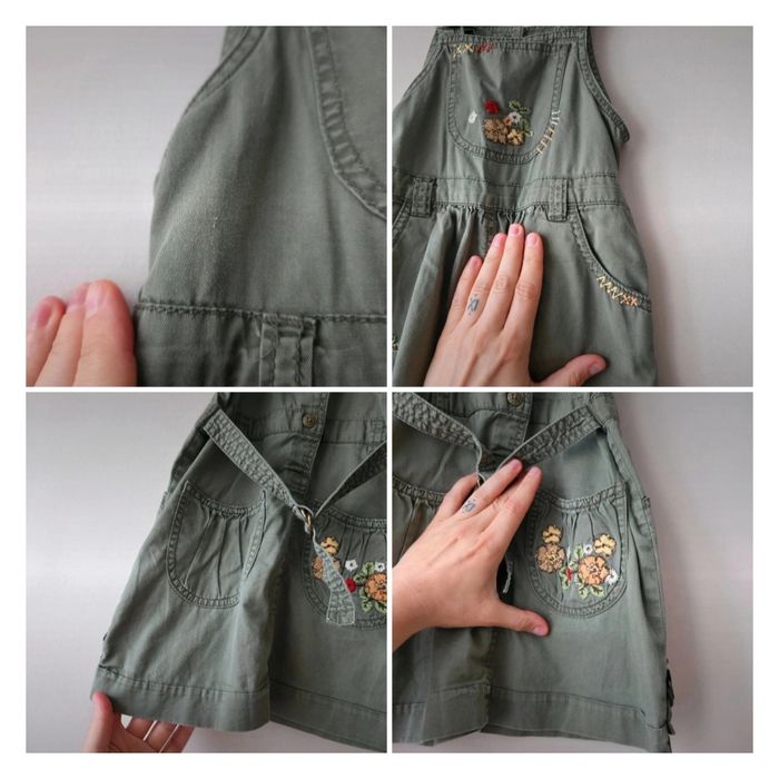 Sukienka ogrodniczka khaki dziewczęca Next r. 104