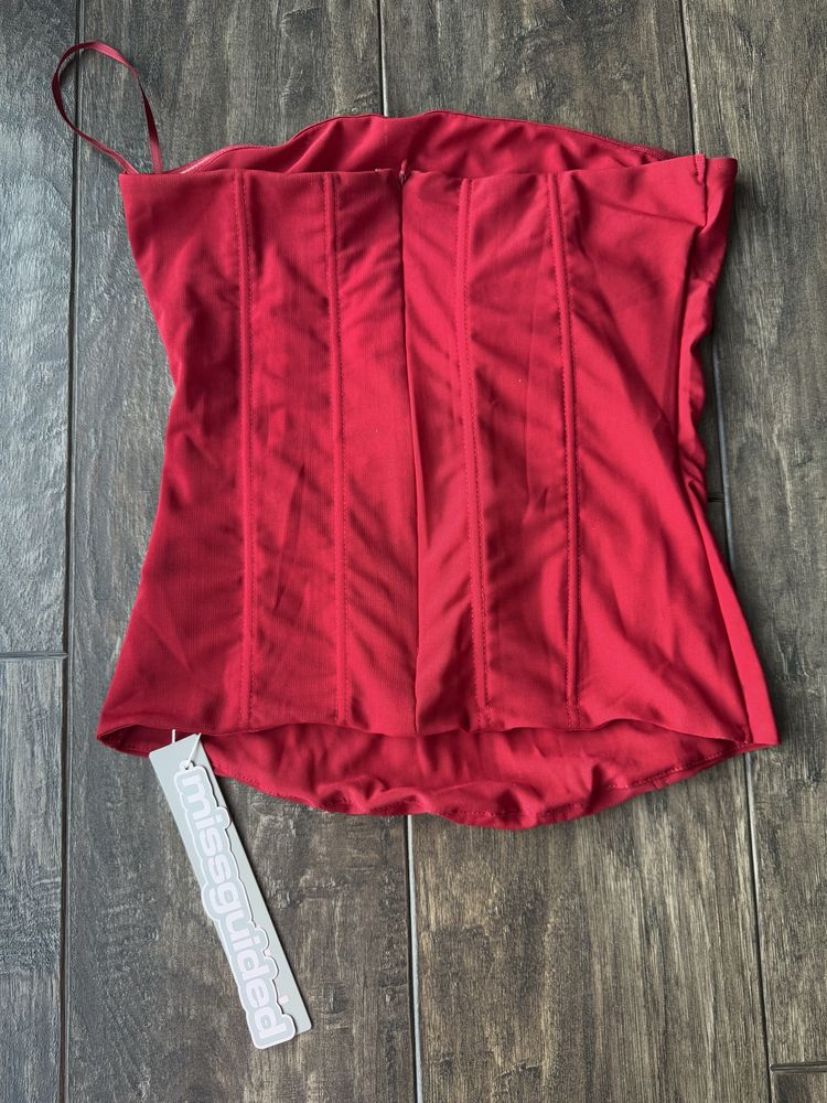 Czerwony nowy gorset corset red missguided  S