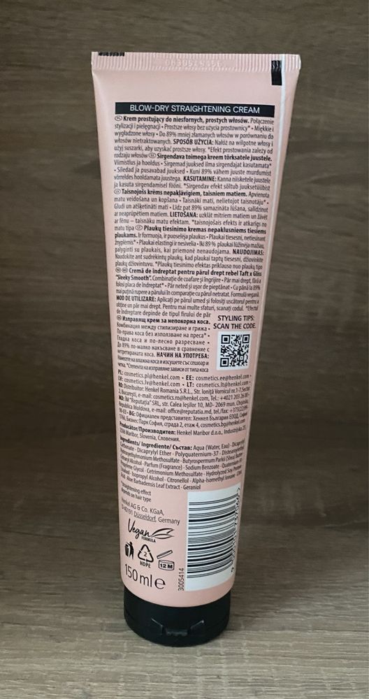 Krem prostujący Schwarzkopf Taft x Gliss - 3 szt.