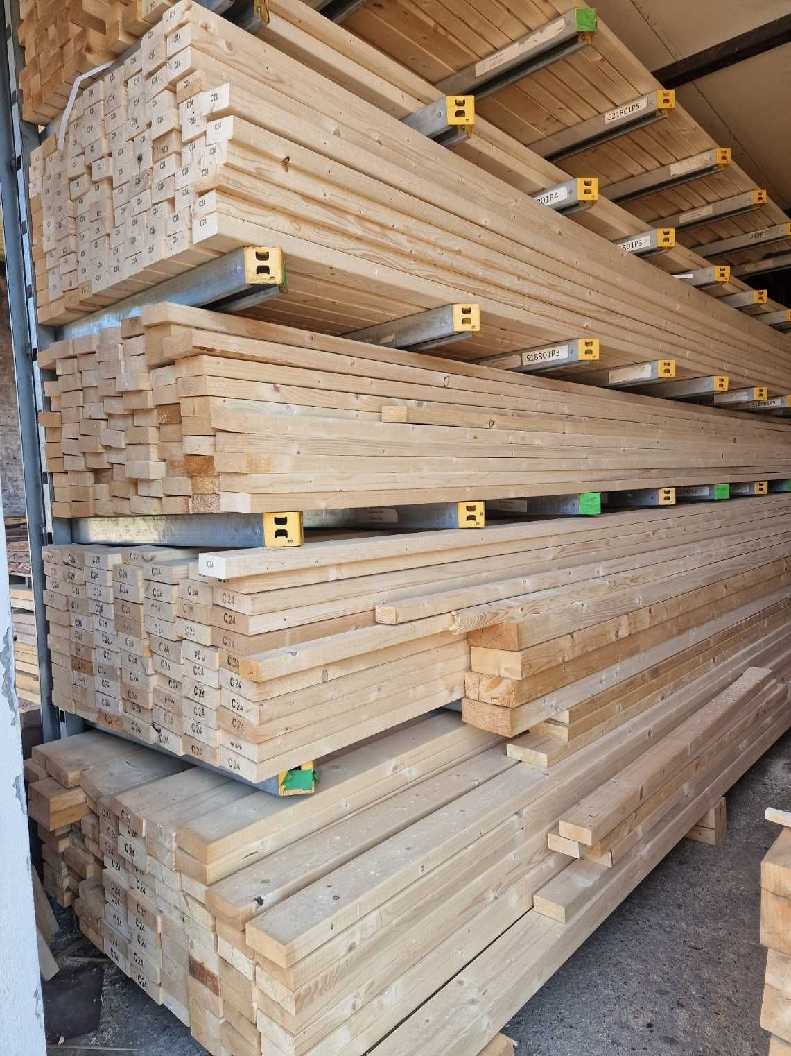 Krawędziak C24, belki, łata, strugane suche
