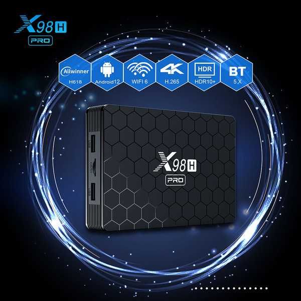 Cмарт приставка 2024 року X98H PRO 4гб 32гб Андроїд 12 Allwinner H618