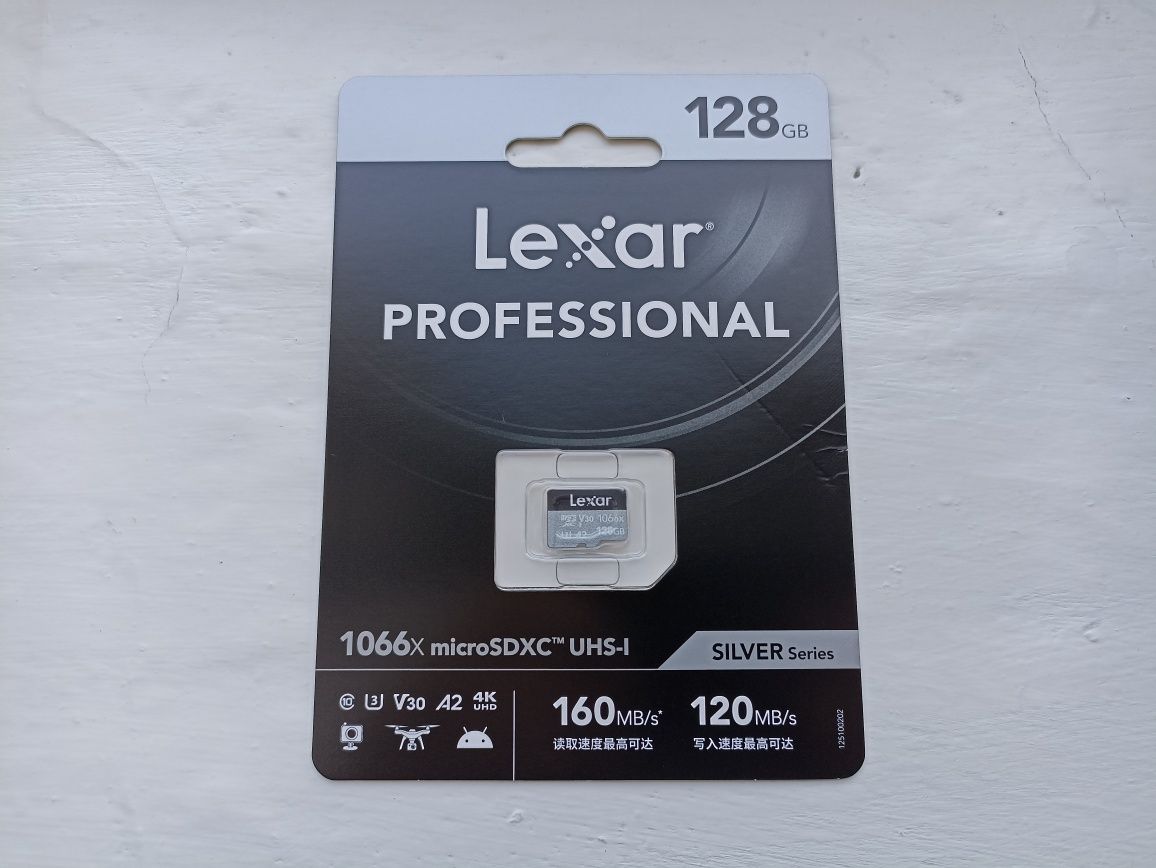 Карта памяти microSDXC Lexar Professional 128Gb, U3, A2, 1066x, новая