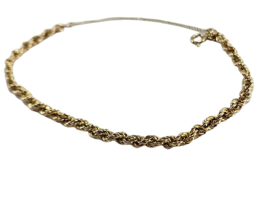 ZB230 Śliczna solidna złota bransoletka 375 splot kordel 19 cm