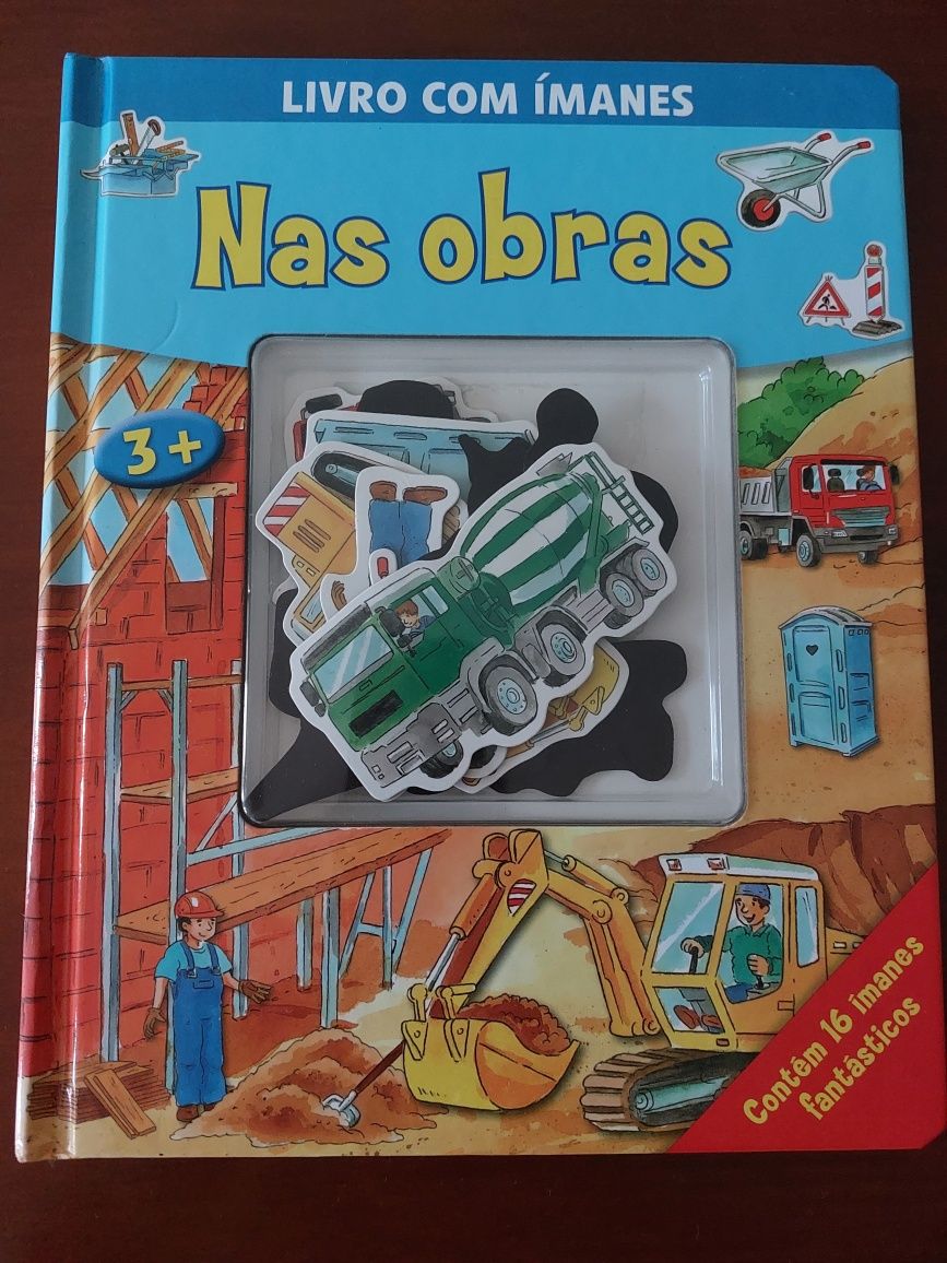 Livro "Nas obras" com imanes 3Anos+