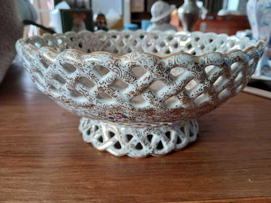 Fruteira e bomboniere em porcelana, antiguidades