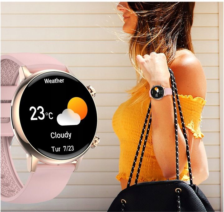 Smartwatch Damski Zegarek Rozmowy Powiadomienia Sport Zdrowie Polskie