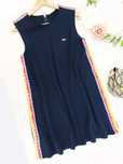 E85 letnia sukienka Tommy Hilfiger trapezowa casual granat paski L 40