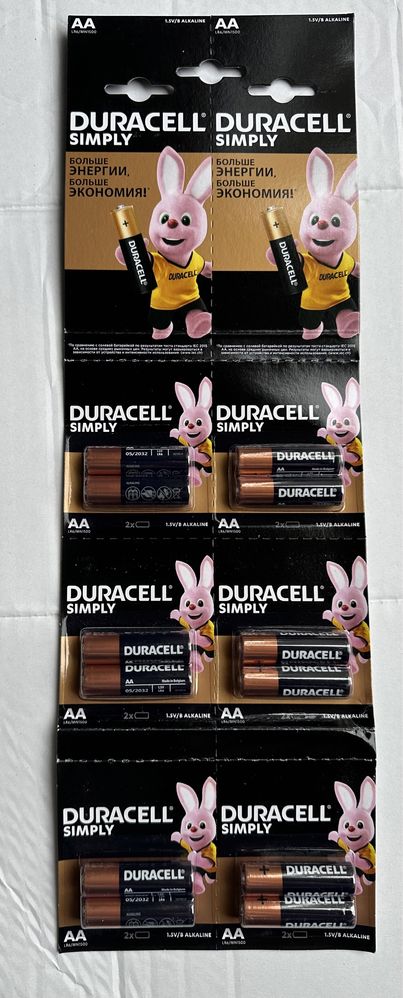 Батарейка  Duracell Дюрасел АА і ААА R6 I R3 на планшеті 12 шт