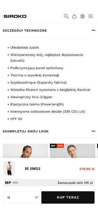 Spodenki rowerowe Siroko M