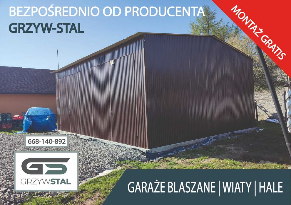 Garaż blaszany Magazyn Rolniczy - Wiata - Garaże Blaszane – GRZYWSTAL