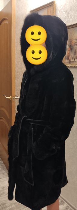 Шуба мутон з норкою