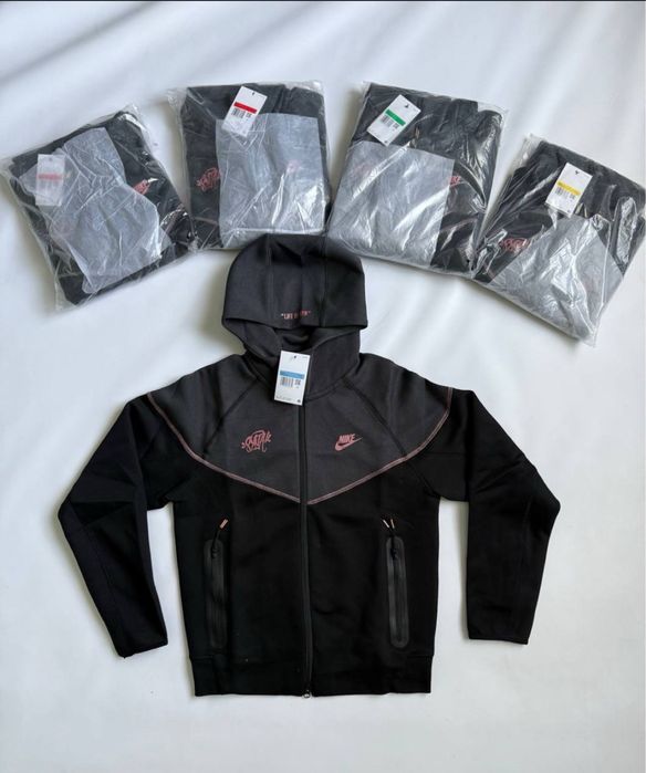 Кофта Nike tech fleece × Suna World зіп худі суна ворд найк теч фліс,