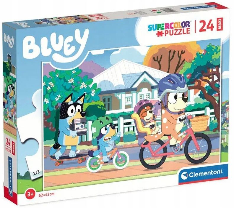 Puzzle 24 Elementy Maxi Pieski Z Bajki Bluey Clementoni Układanka