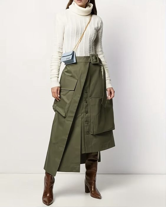 Юбка кольору хакі