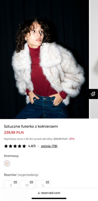 Sztuczne futerko z kołnierzem Reserved