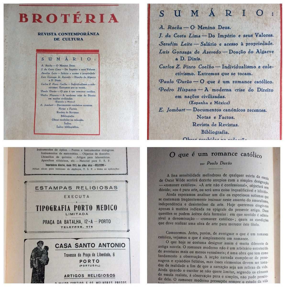 Brotéria. Revista Contemporânea de Cultura. 6 fasc. 1932. Ver sumário