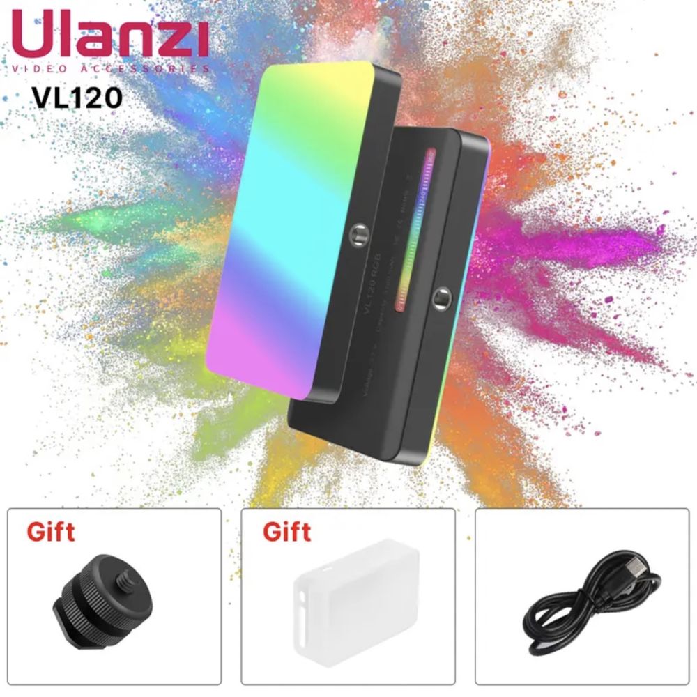 Відеосвітло Ulanzi VL120 LED RGB з акумулятором 3100mAh , накамерне