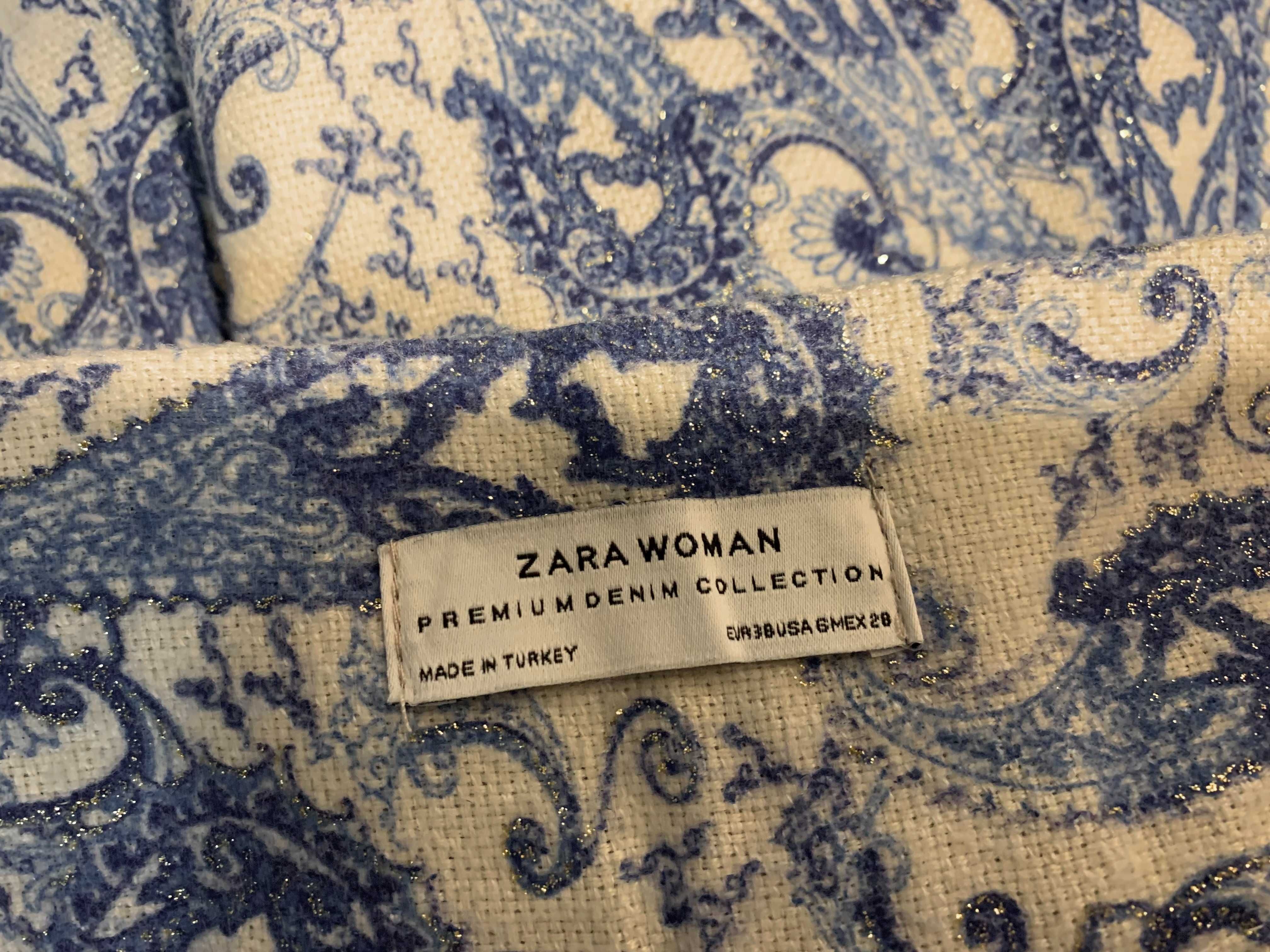 Юбка теплая с пейслийским узором zara размер 36