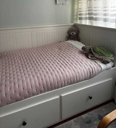 Cama indiv/dupla c/3 gav, branco (Hemnes IKEA) 80/200 + Colchão