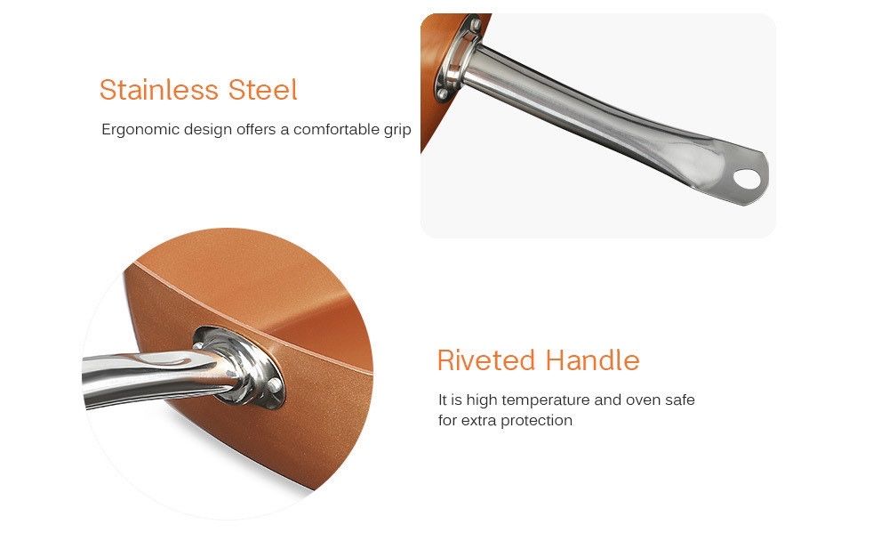 Медная сковорода AMPOVAR Copper с фритюром и пароваркой антипригарная