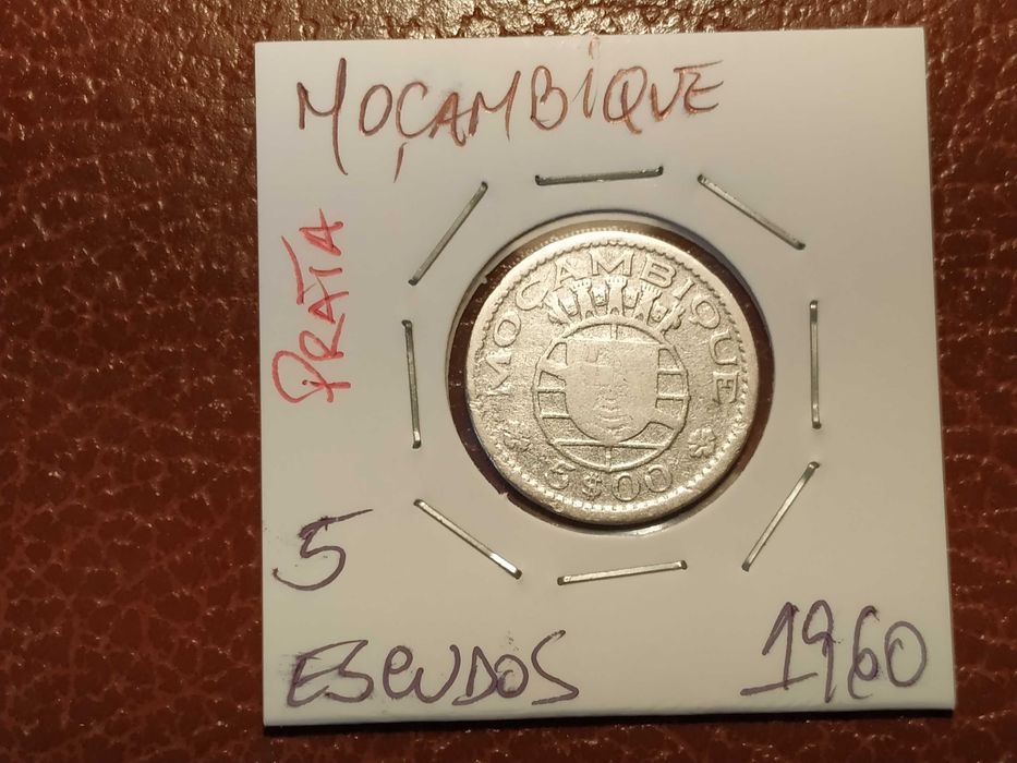 A283 moeda em prata de 5 escudos de 1960 - Moçambique (Ultramar)