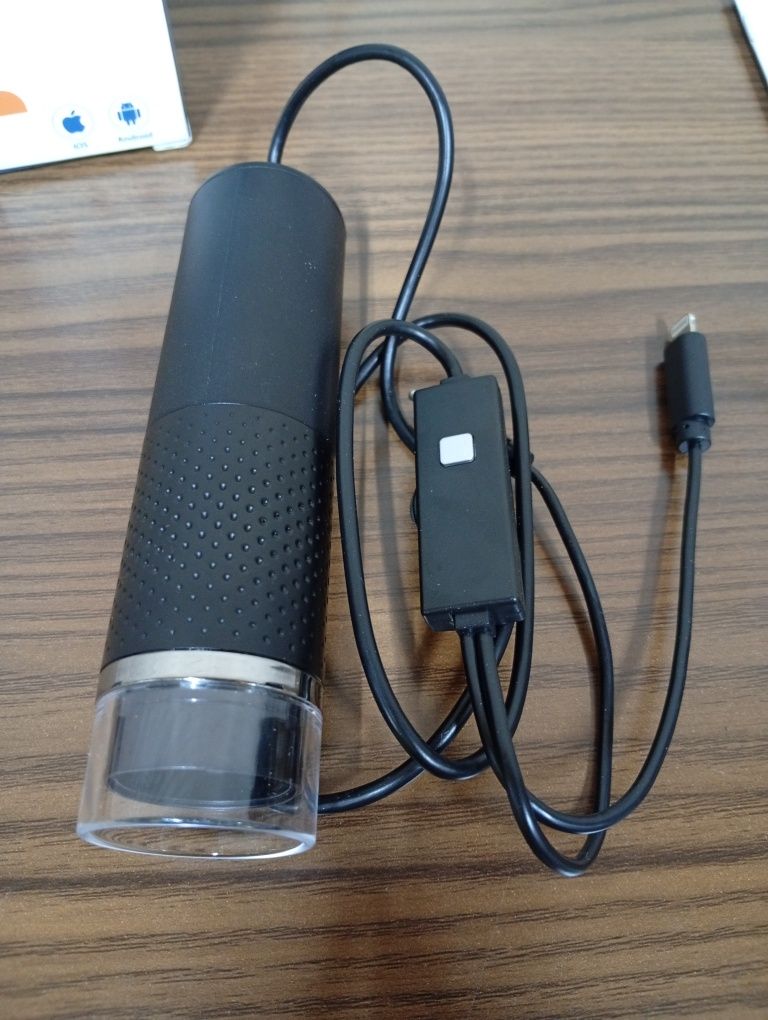Mikroskop do smartfonów czarny 2w1 USB Android iPhone