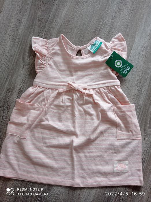Różowa sukienka z bawełny organicznej