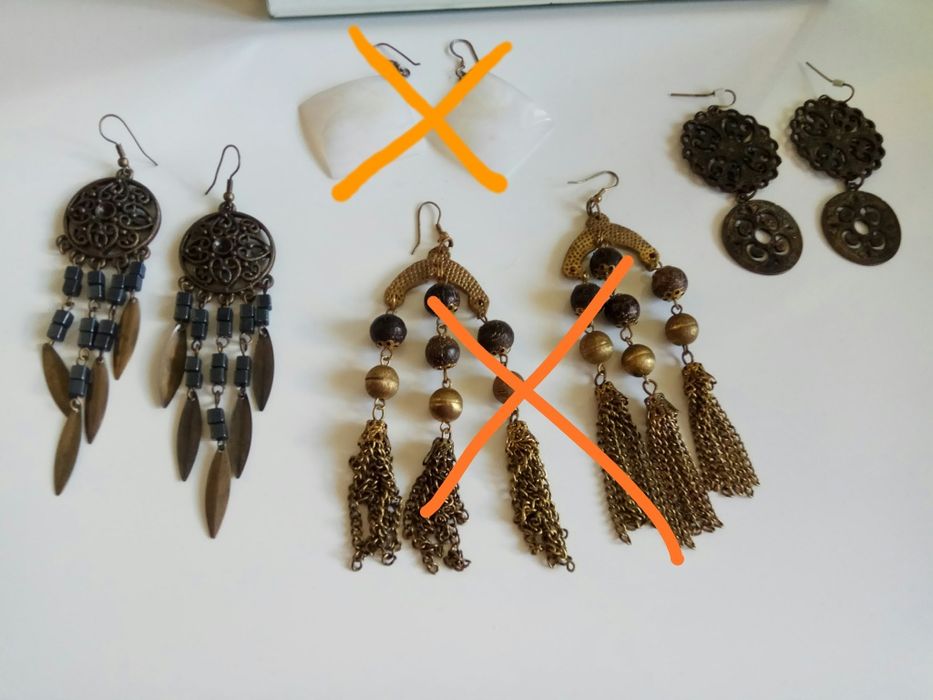 Brincos (vários pares) Pedra dura e outras marcas