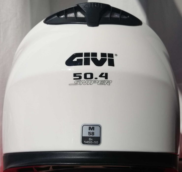Capacete de mota Givi 50.4 Sniper Branco (M - 58)