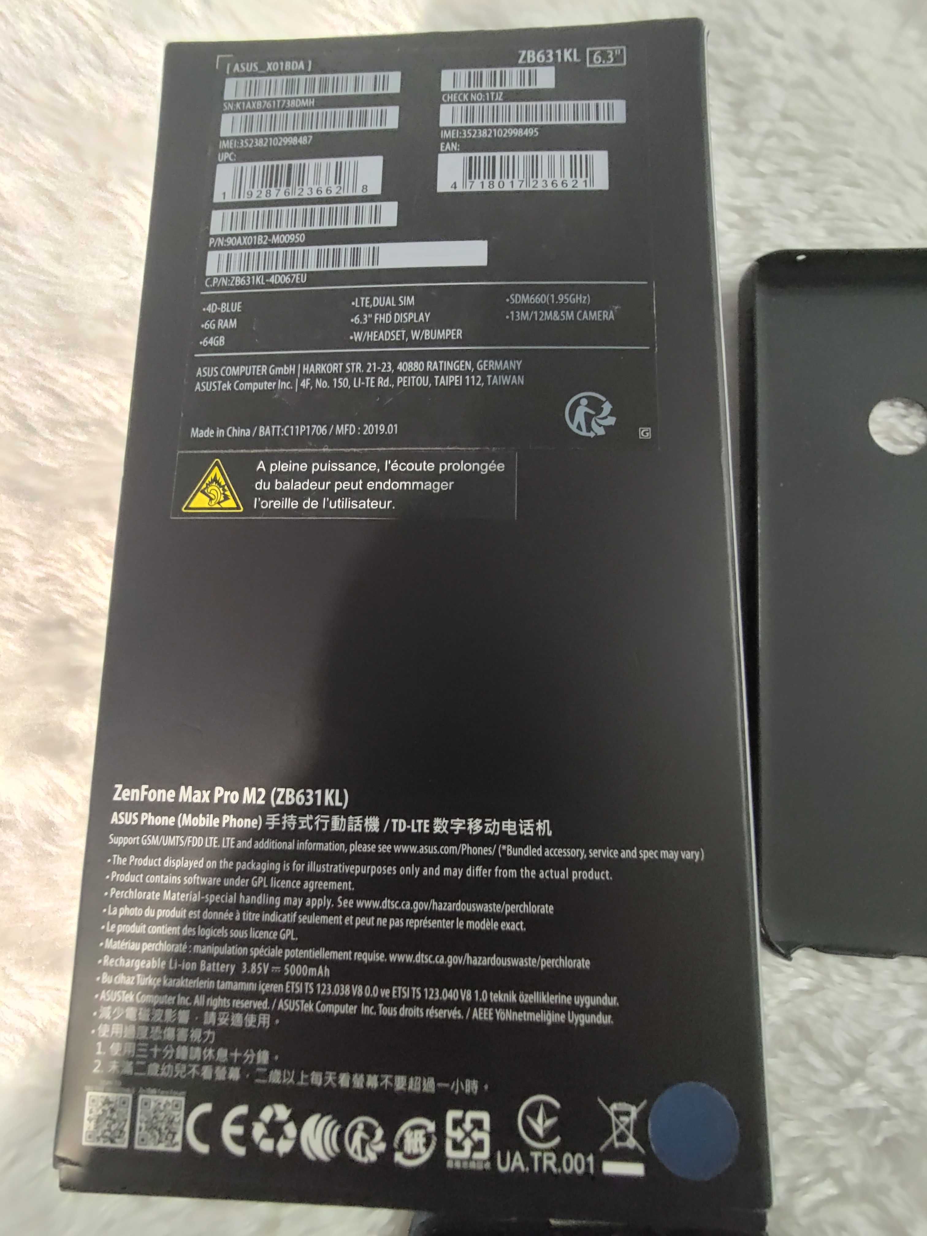 Asus Zenfone Max Pro M2 ZB631KL 6,3 cala 64GB ,6G RAM Dual SIM, LTE