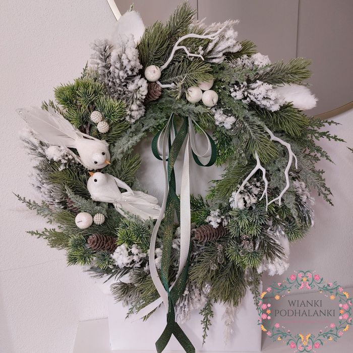 Wianek świąteczny na drzwi wieniec świąteczny na drzwi