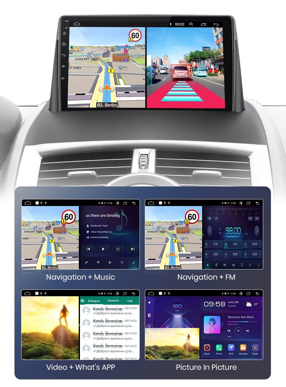 Rádio 9" android 2/32GB Renault Megane 2 CARPLAY WIFI GPS Novo