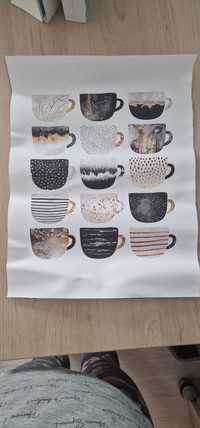 Materialowy obraz 30x40 do kuchni Filiżanki kawy