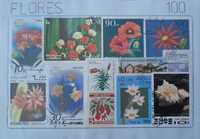 Pacote de 100 selos de flores