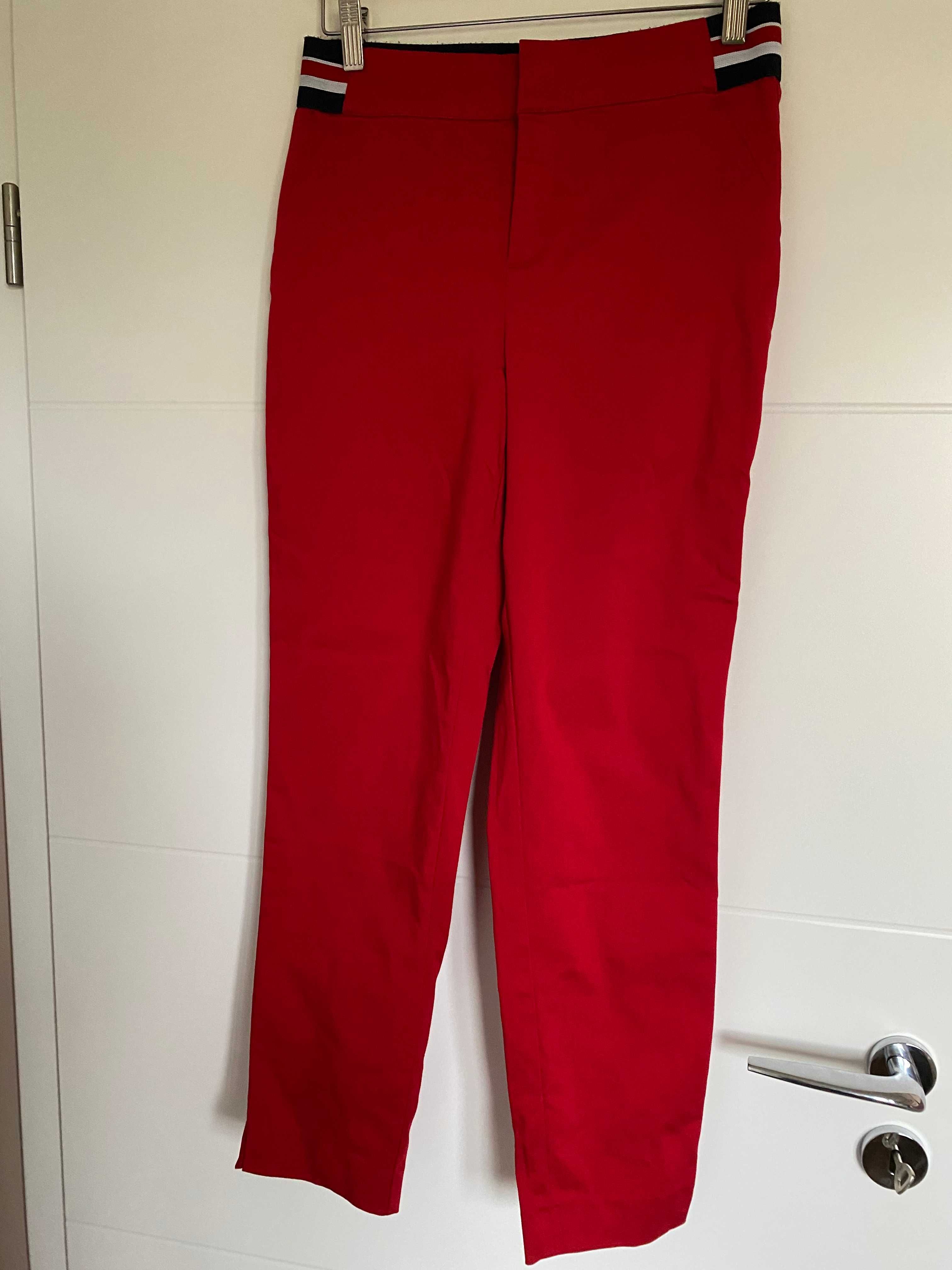 Spodnie Reserved, rozmiar 40, czerwone, ozdobny pas