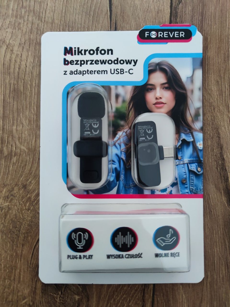 Mikrofon bezprzewodowy usb-c lightning. Podcast live vlog