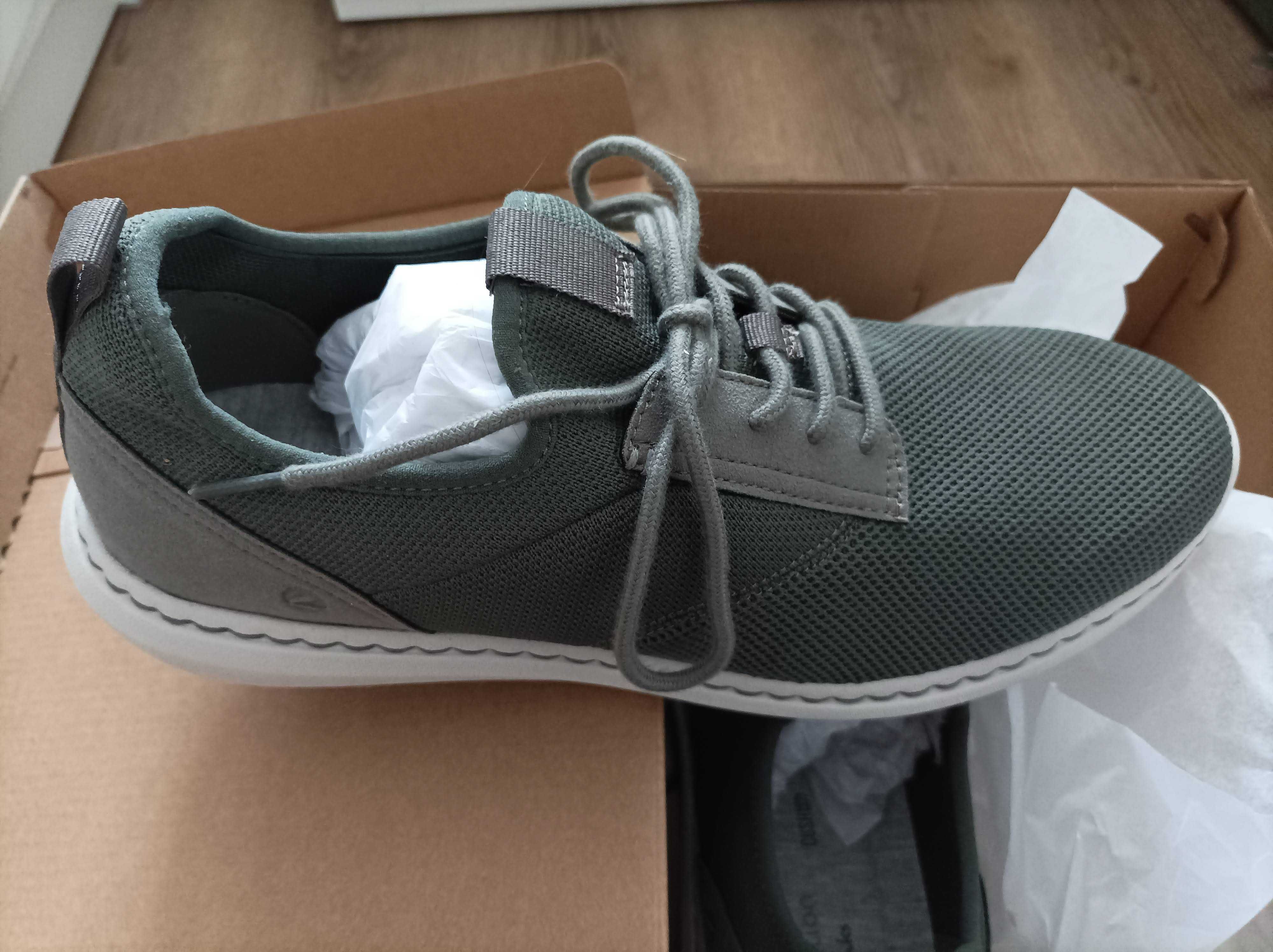 nowe Clarks męskie sneakersy tenisówki sportowe oliwkowe rozm. 44.5