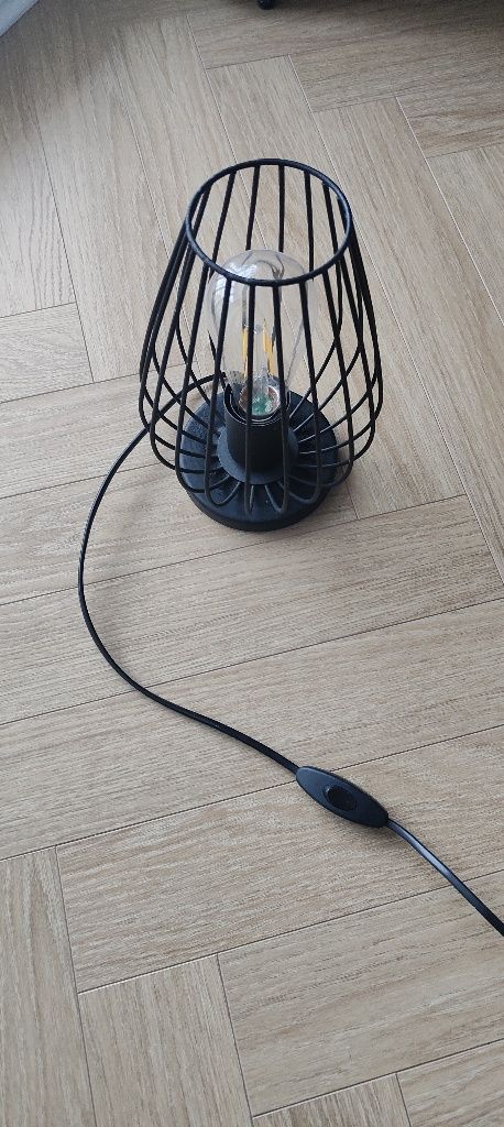 Lampa lampka czarna wewnętrzna stołowa, biurkowa