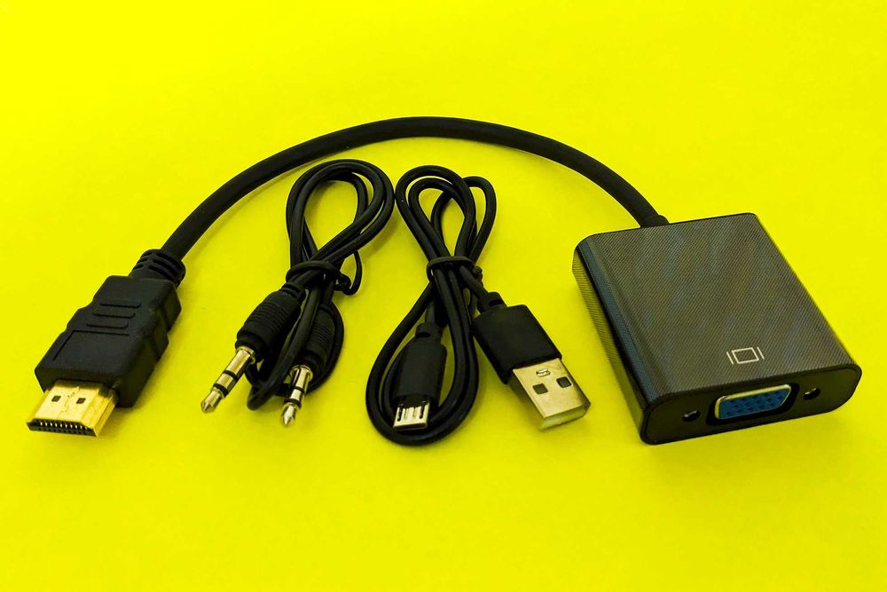 Конвертер переходник HDMI на VGA адаптер Т2 сигнала AUX HD TV