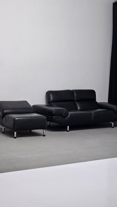 Шкіряний диван та крісло для студії, барбершопу,салону.