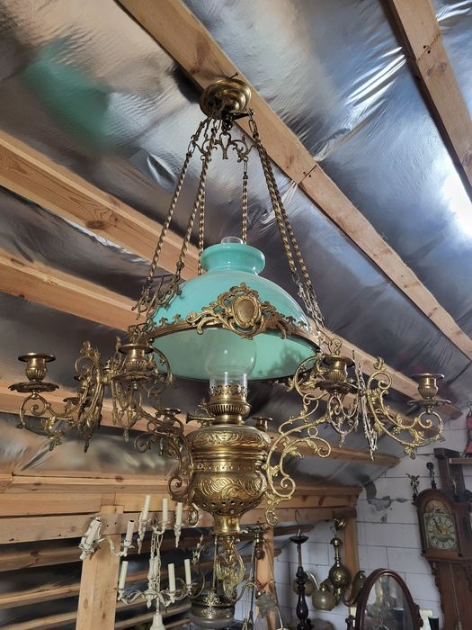 Люстра 19 ст. Франція. Керосинова + 9 свічок.
