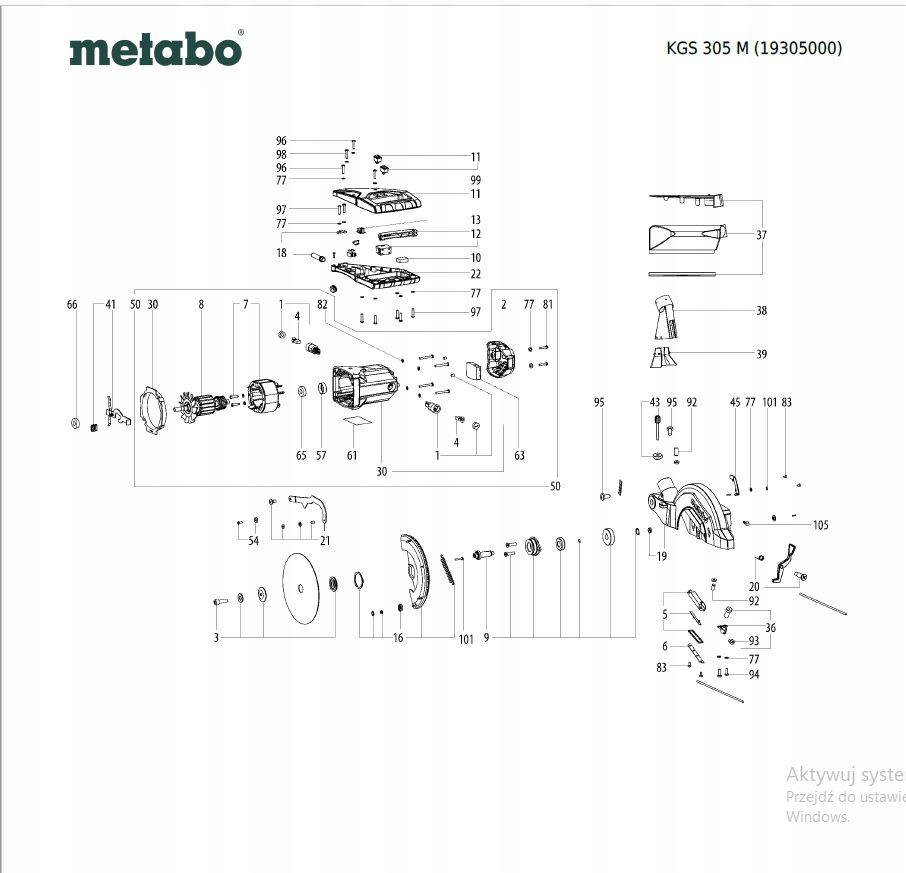 Wkładka stołu Metabo KGS 305 M