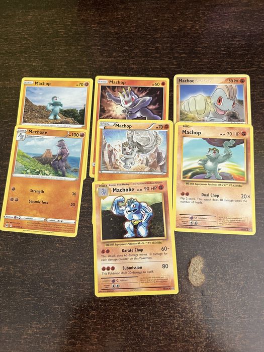 Karty pokemon oryginalne starsze zestaw Machop Machoke